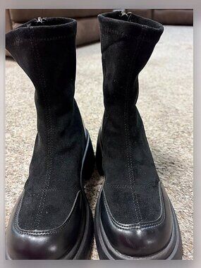 Women’s Suede Platform Black Bootie